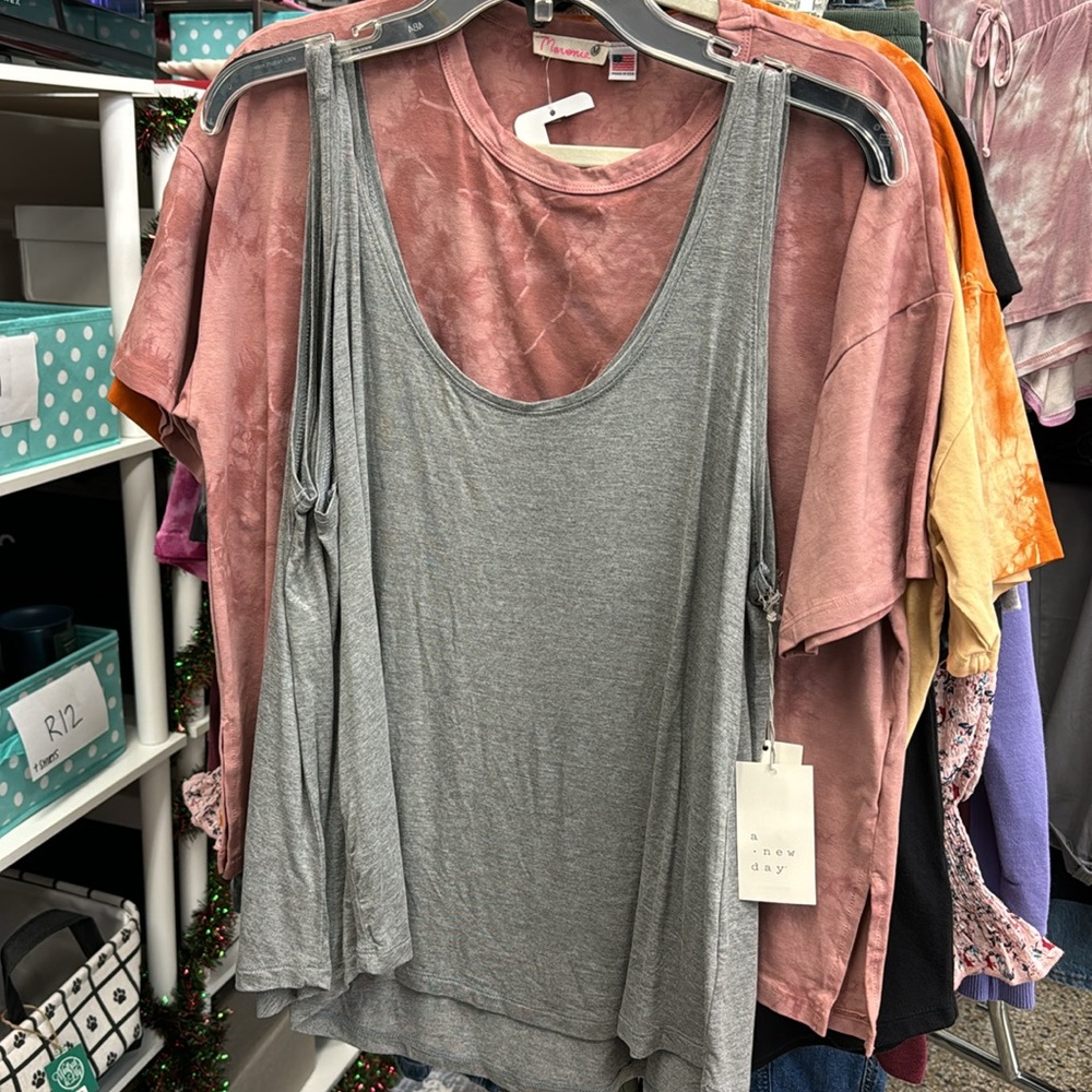 SET of 2 - Gray Tanks - A New Day NEW